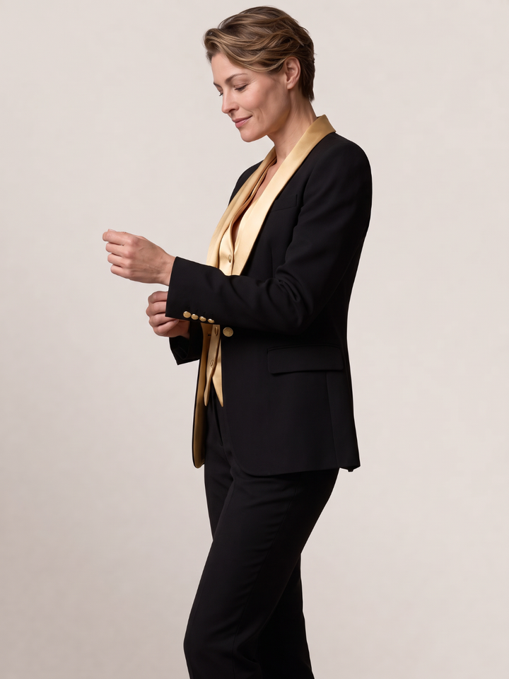 Black & Gold Luxe Tailored Suit