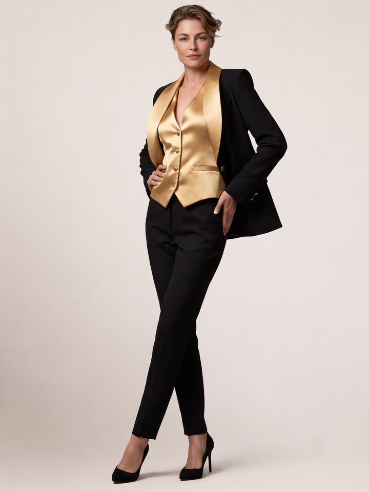 Black & Gold Luxe Tailored Suit