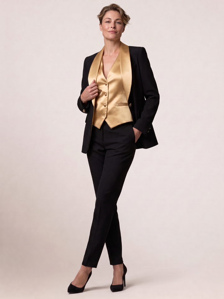 Black & Gold Luxe Tailored Suit