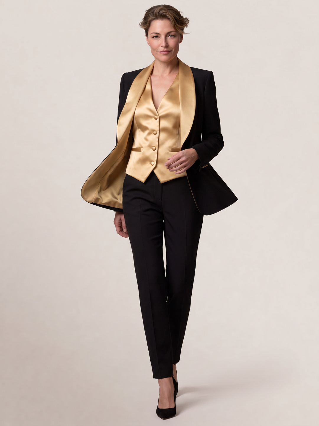 Black & Gold Luxe Tailored Suit