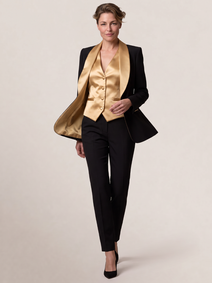 Black & Gold Luxe Tailored Suit