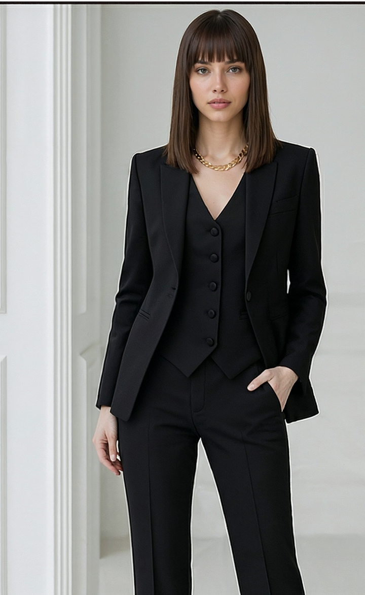 Black Three-Piece Suit – Modern Power in Classic Black