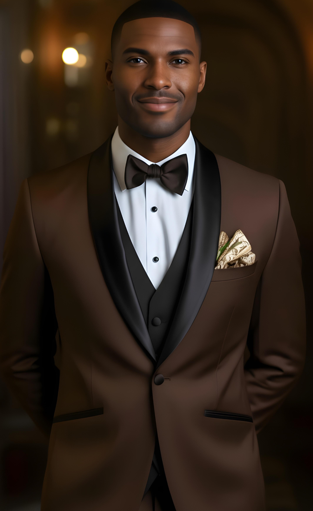 Chocolate Brown Tuxedo Suit for Men