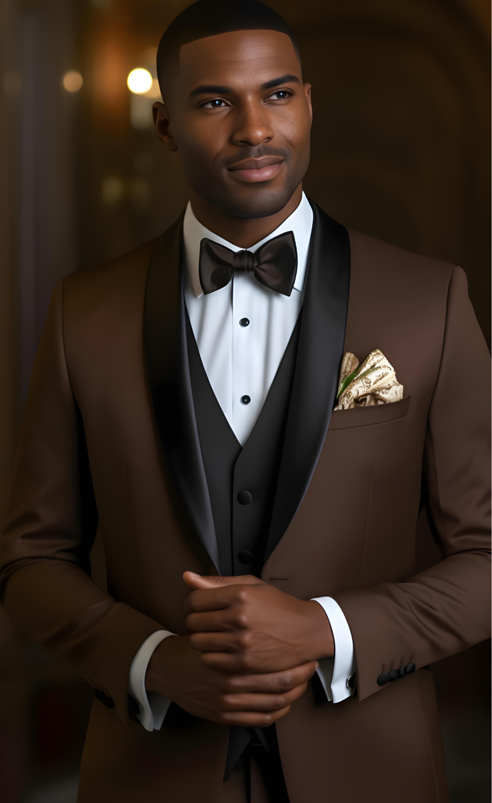 Chocolate Brown Tuxedo Suit for Men