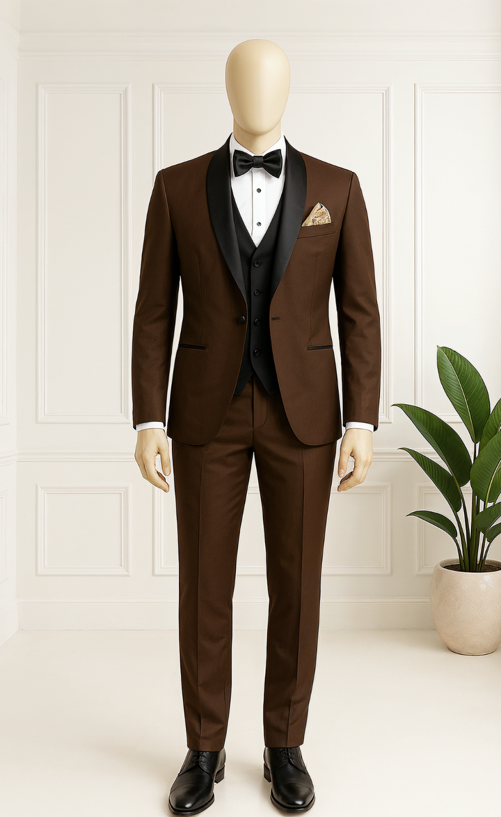 Chocolate Brown Tuxedo Suit for Men