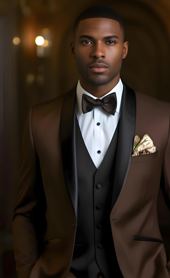 Chocolate Brown Tuxedo Suit for Men