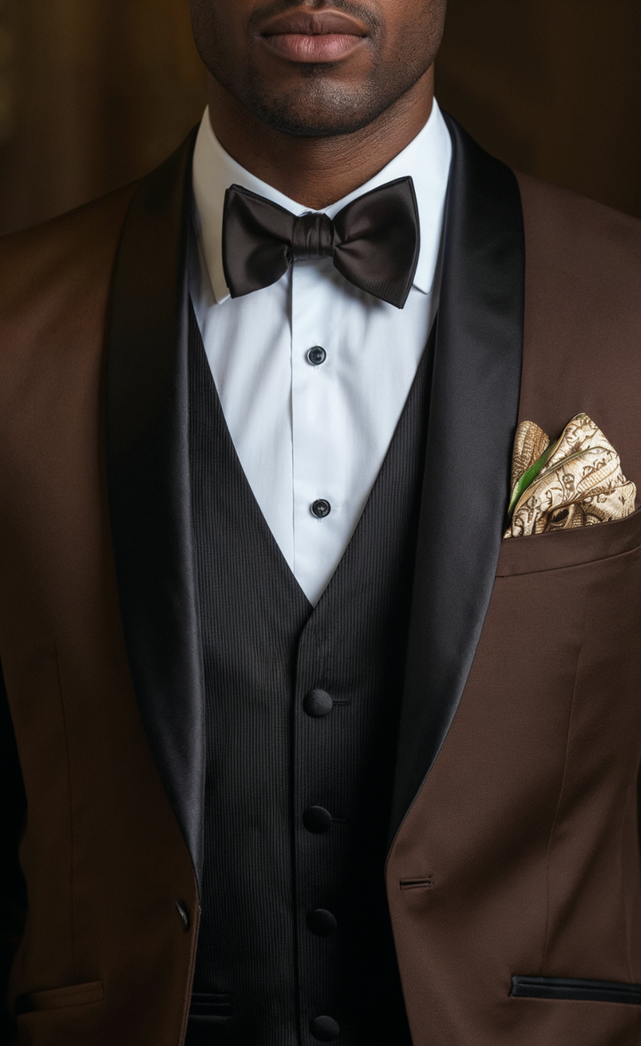 Chocolate Brown Tuxedo Suit for Men
