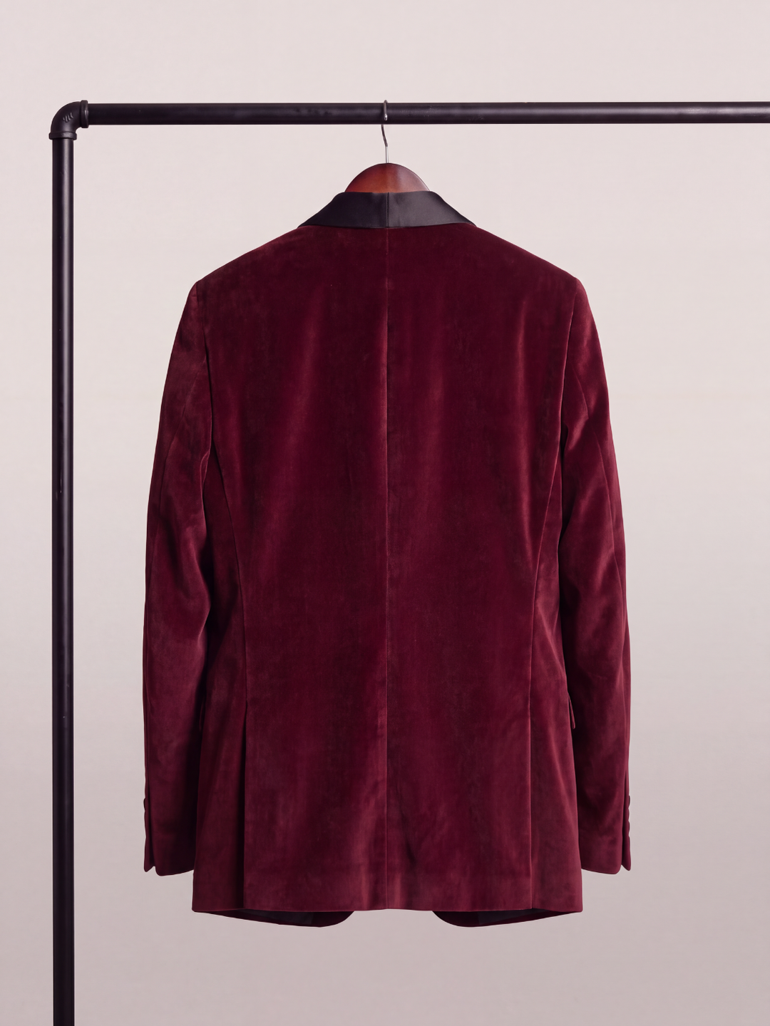 Burgundy Velvet Shawl Collar Holiday Dinner Jacket