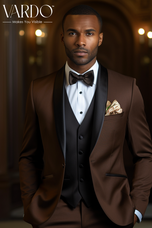 Chocolate Brown Tuxedo Suit for Men