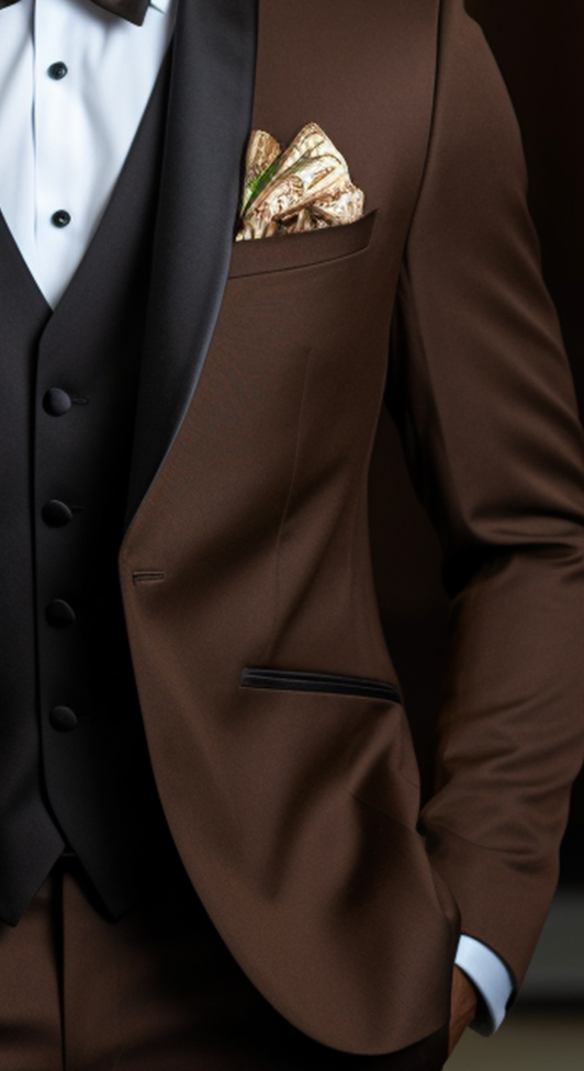 Chocolate Brown Tuxedo Suit for Men