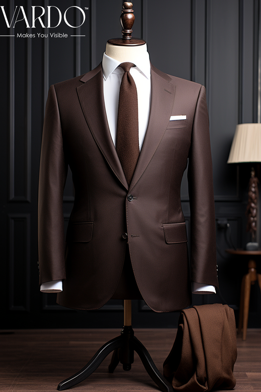 Stylish Chocolate Brown Two Piece Suit for Men