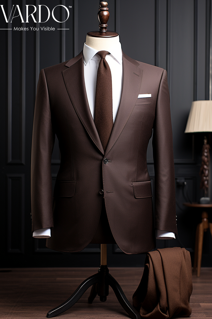 Stylish Chocolate Brown Two Piece Suit for Men