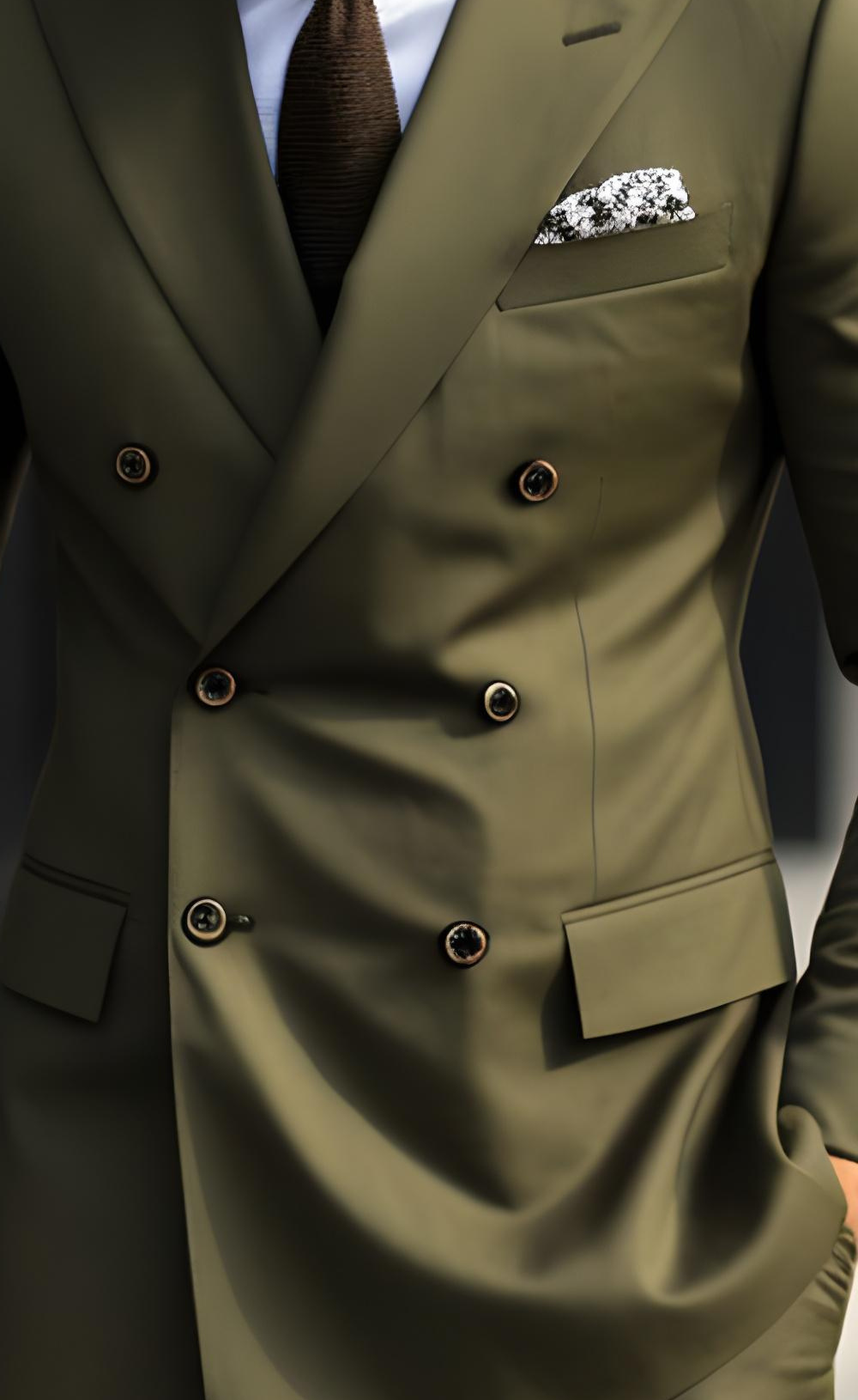 Classic Elegance Khaki Green Double Breasted Suit – VARDO