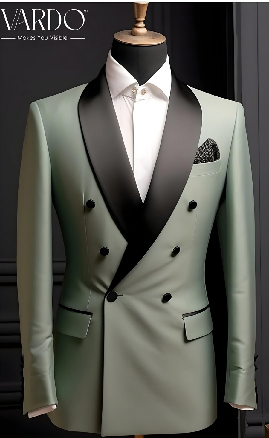 Sage Double Breasted Vest Men's Suit 3 Pieces Marriage Groom Man Suits
