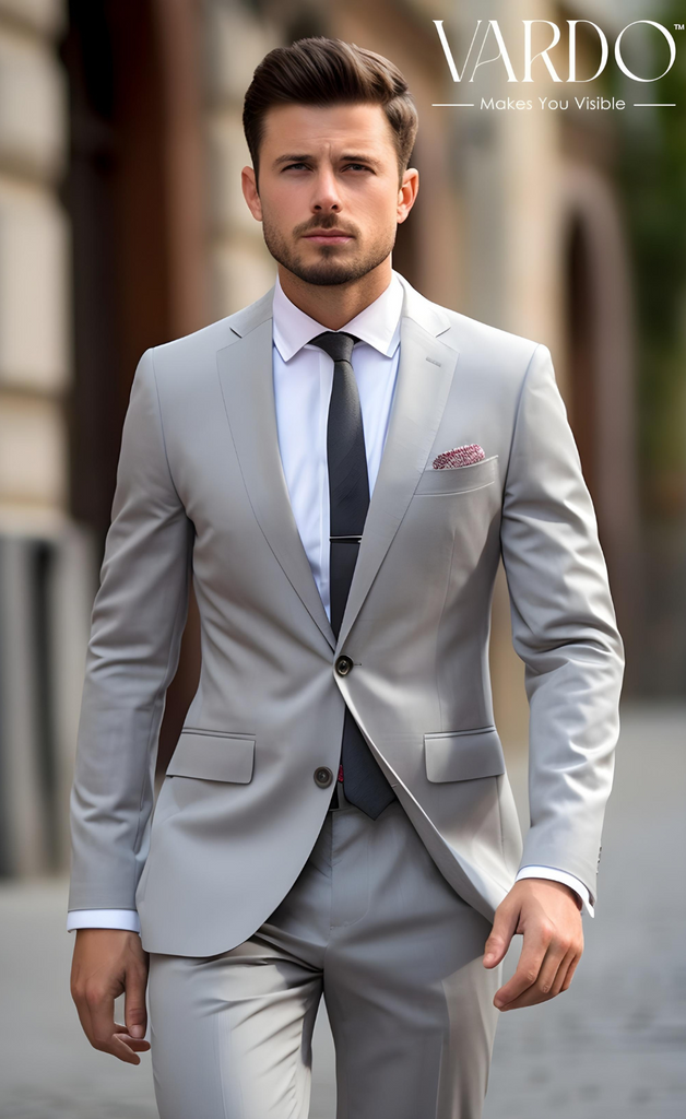 Classic Men's Light Grey Two Piece Suit – VARDO