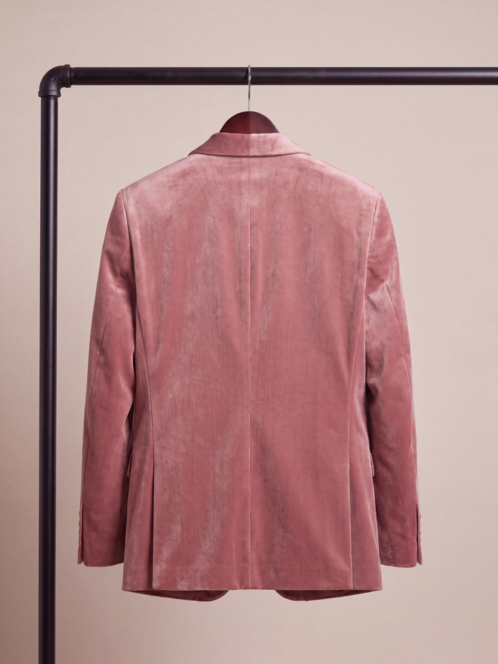 Dusty Rose Pink Velvet Shawl Collar Dinner Jacket