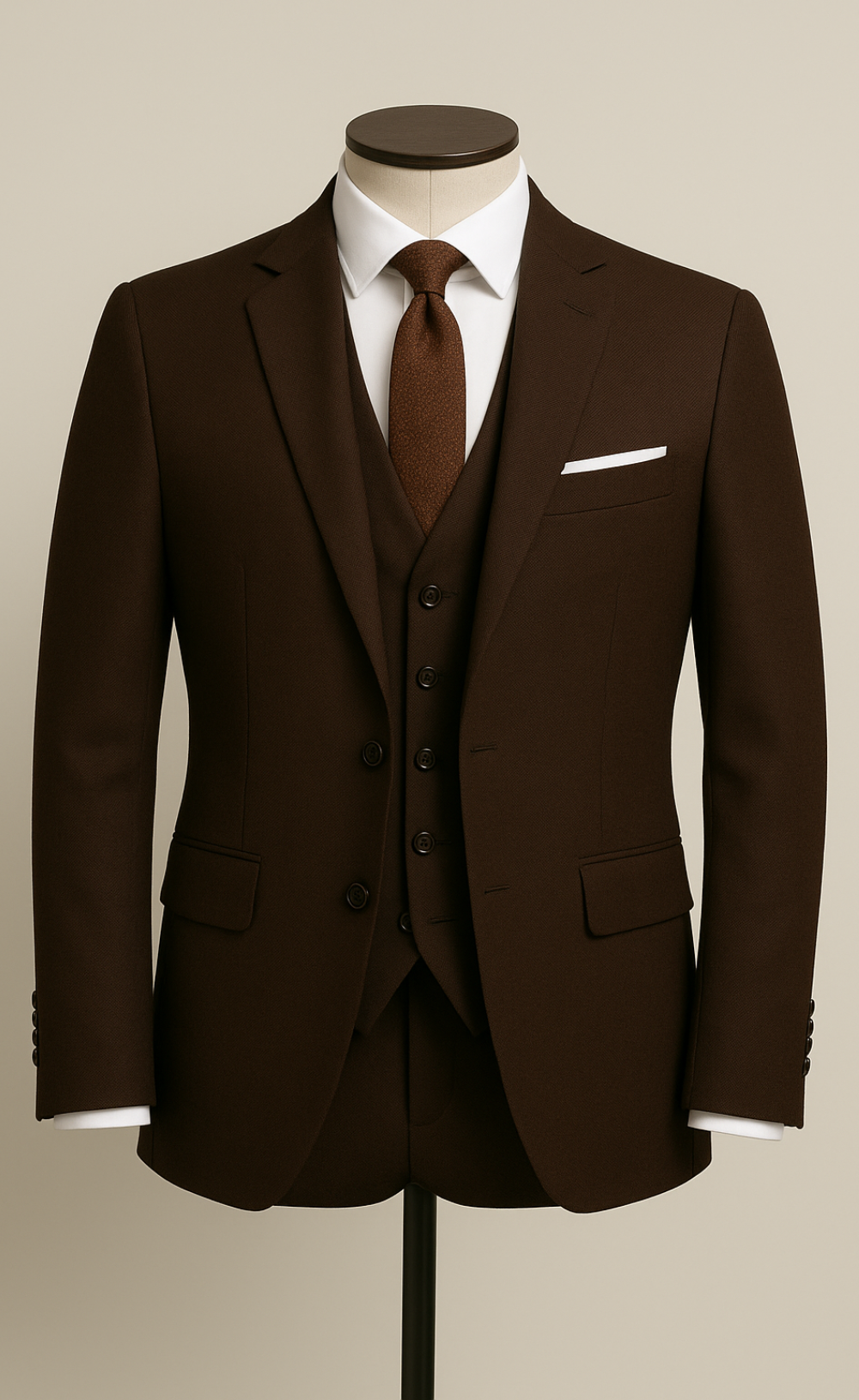 DARK BROWN SUIT 3-PIECE