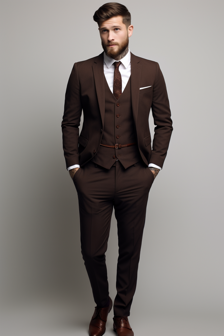 DARK BROWN SUIT 3-PIECE