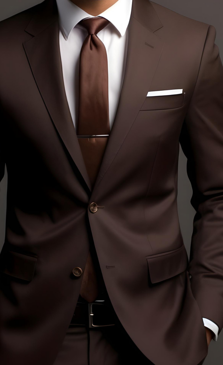 Dark Brown Two Piece Wedding and Business Suit for Men - Refined, Versatile, and Timeless