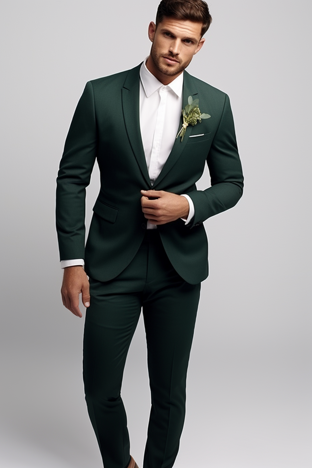 GREEN SLIM FIT 2 PIECE SUIT VARDO