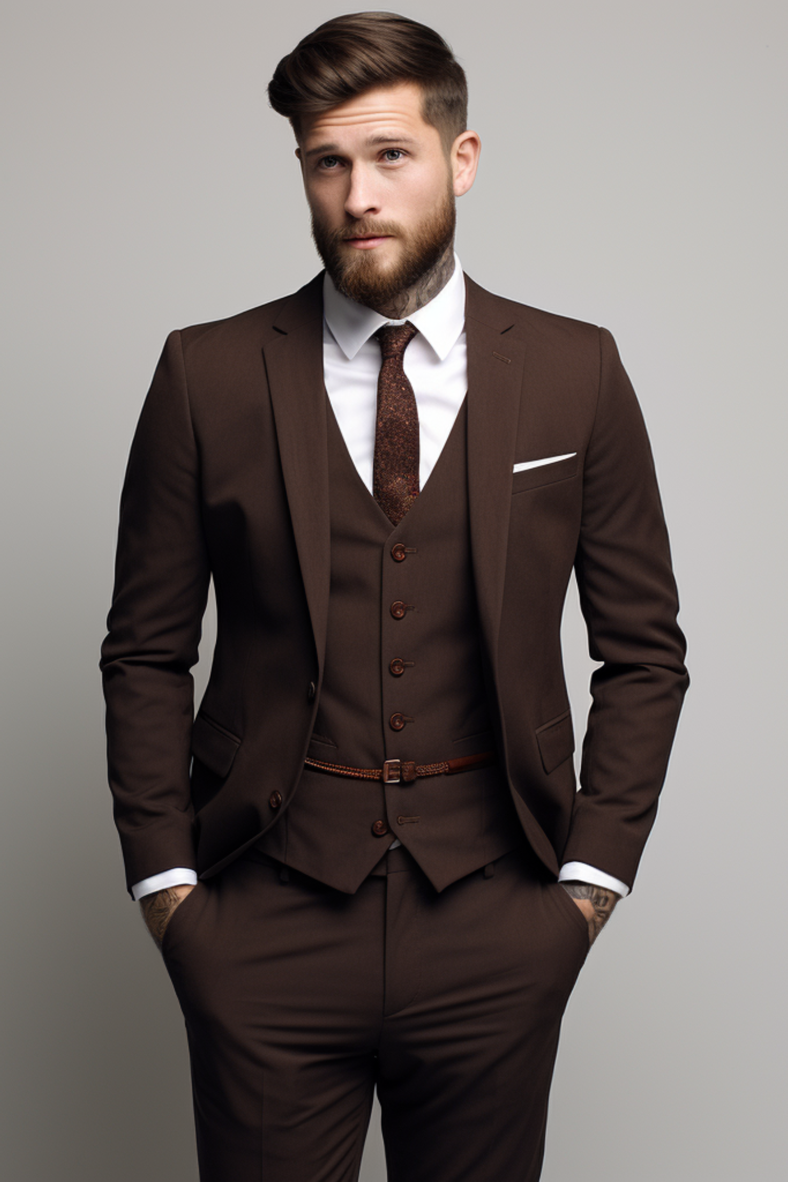Black 3-piece solid elegant formal fashion Men suits – paanericlothing