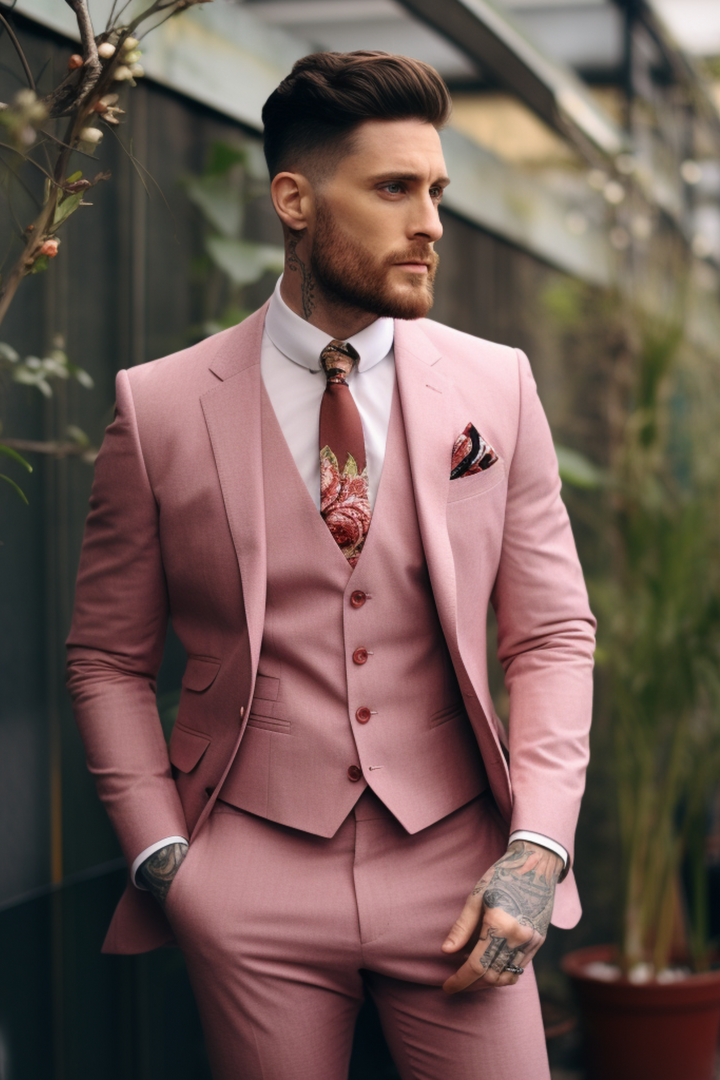 DUSTY ROSE SUIT 3-PIECE SUIT