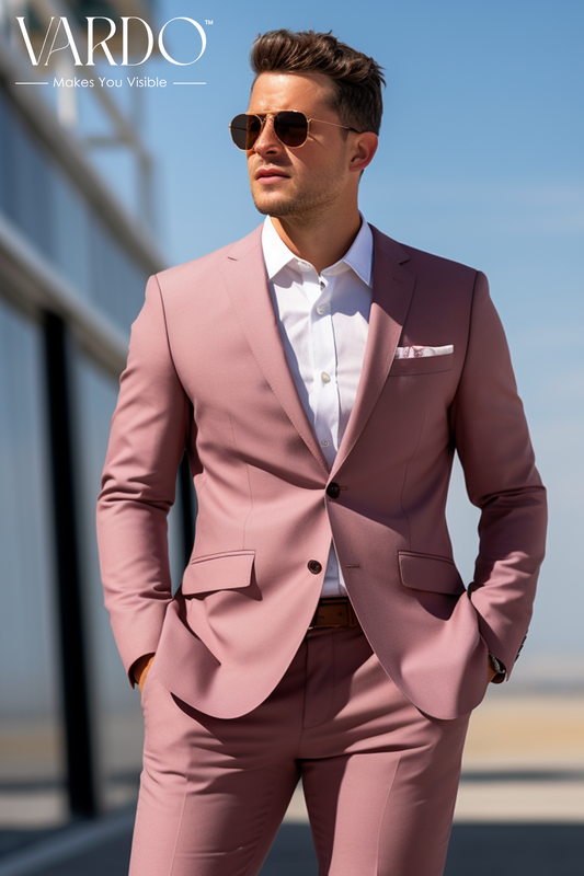 Dapper Dusty Rose Two-Piece Suit for Men