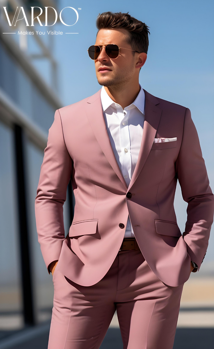 Dapper Dusty Rose Two-Piece Suit for Men