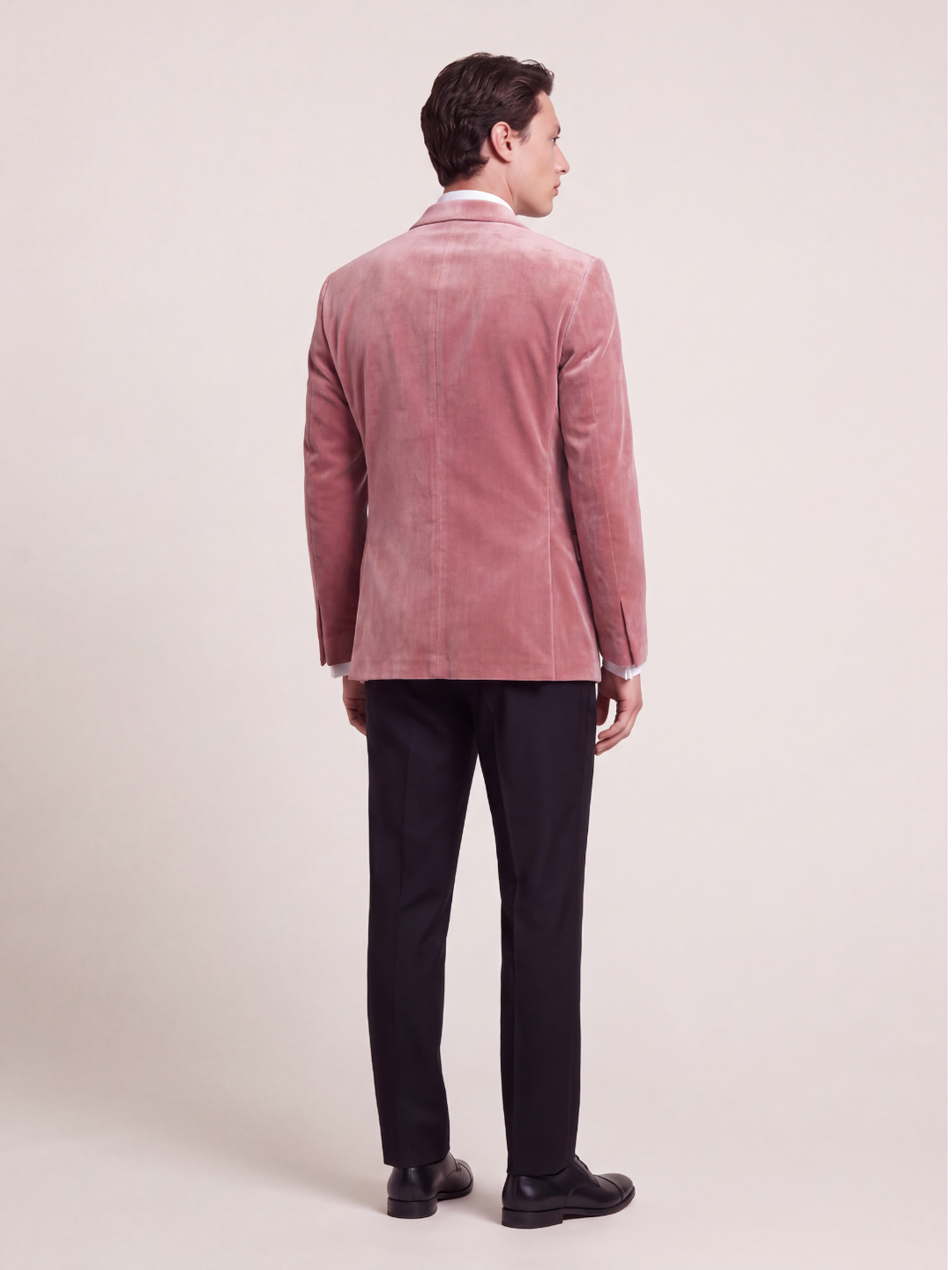 Dusty Rose Pink Velvet Shawl Collar Dinner Jacket