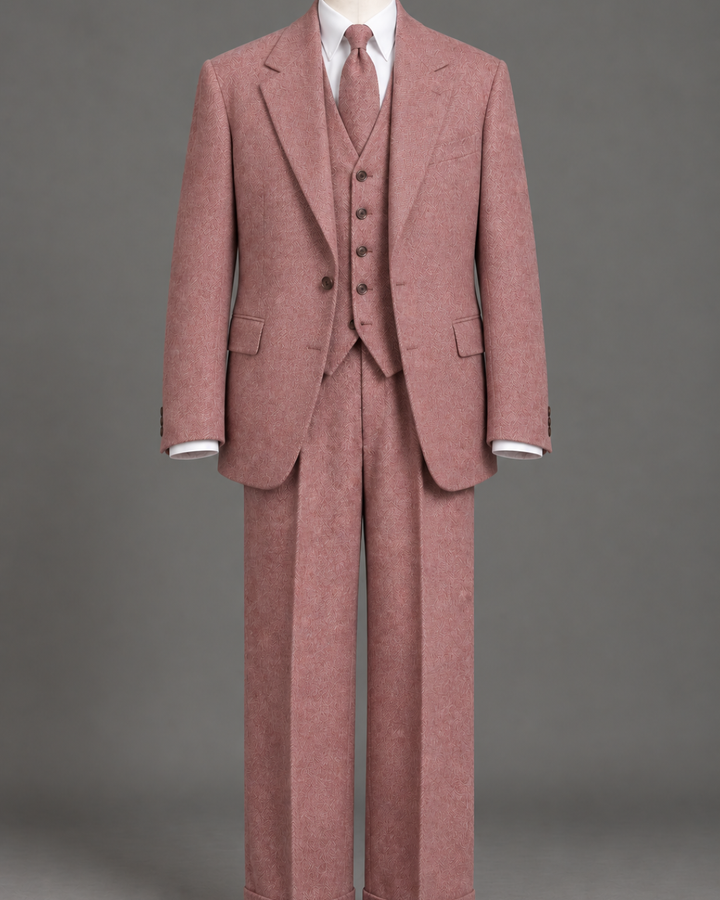 Rosewood Wool Three-Piece Suit