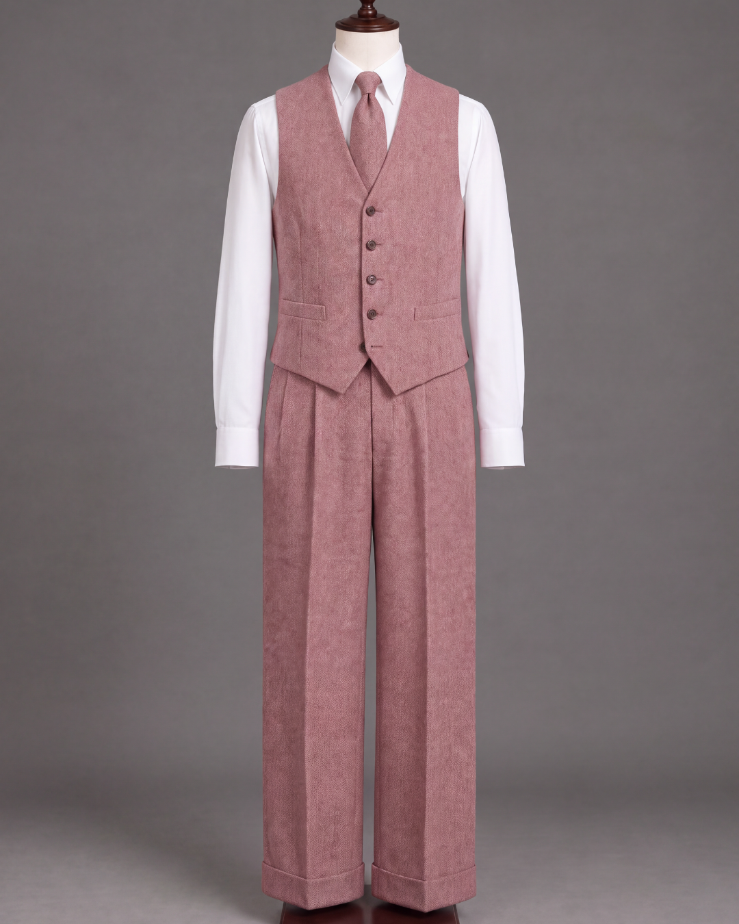 Rosewood Wool Three-Piece Suit