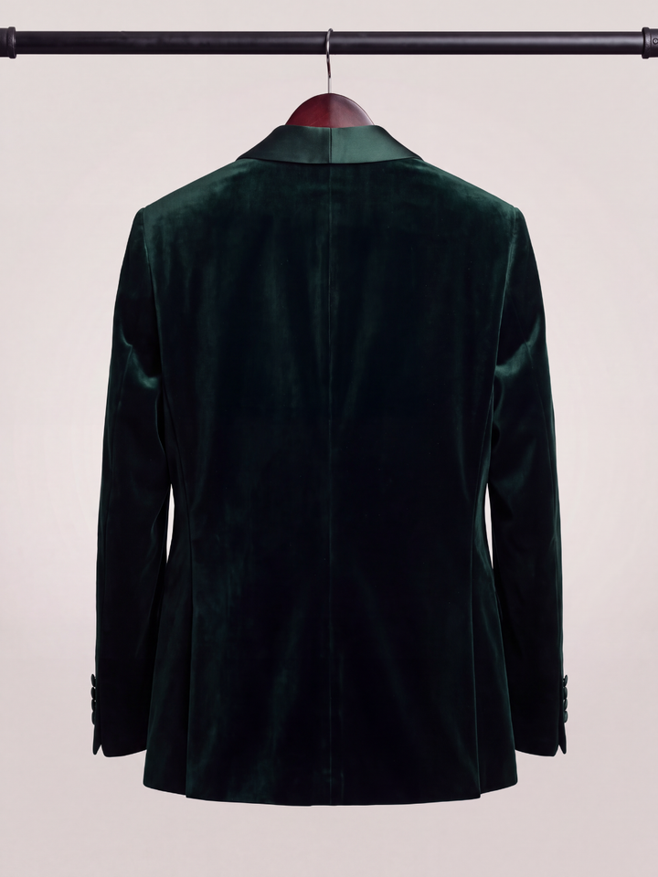 Emerald Green Velvet Holiday Dinner Jacket