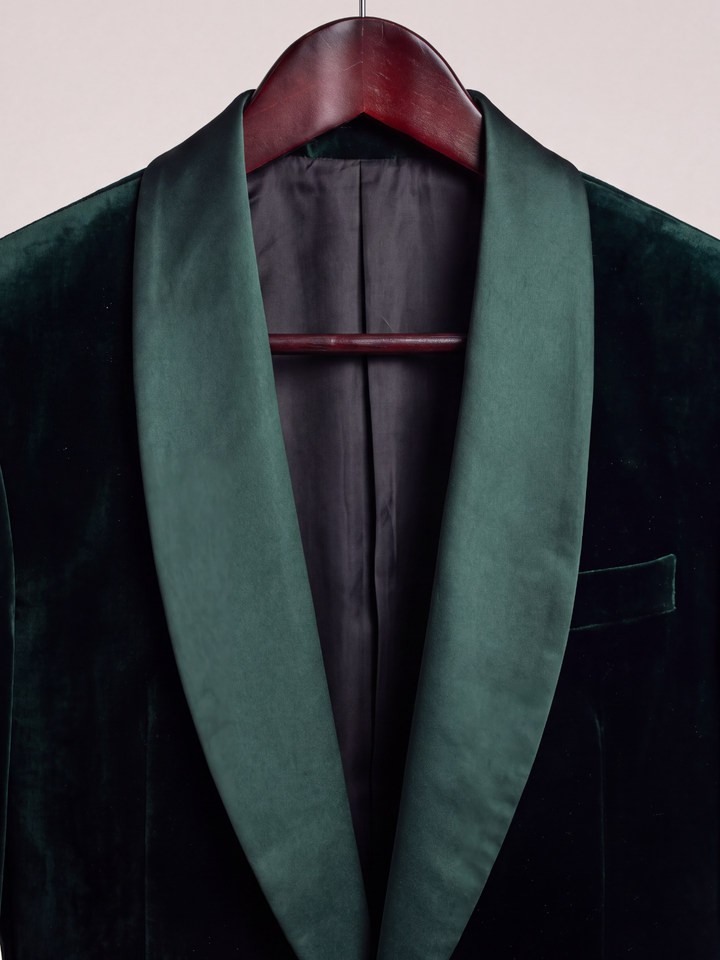 Emerald Green Velvet Holiday Dinner Jacket