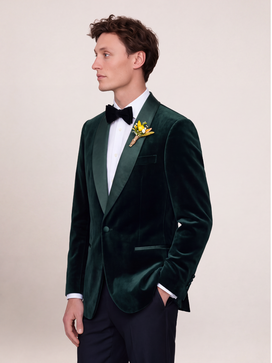 Emerald Green Velvet Holiday Dinner Jacket