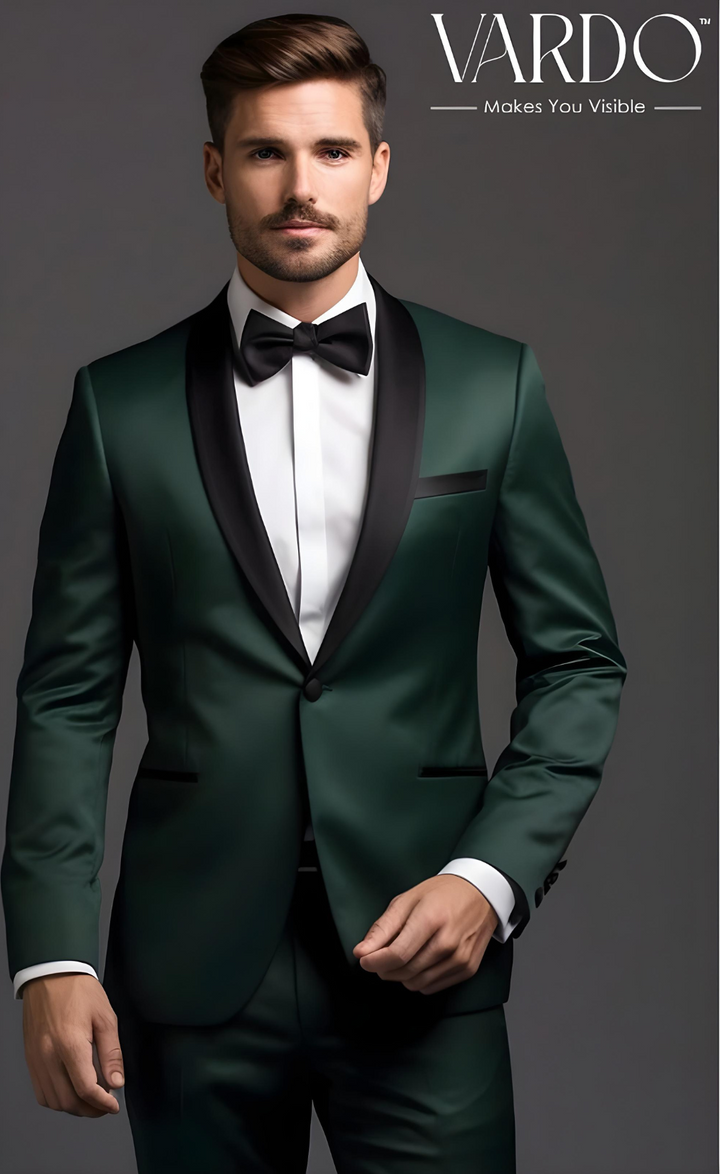 Forest Green Tuxedo Suit for Men - Premium Quality, Classic Elegance - Tailored Suit - The Rising Sun store, Vardo