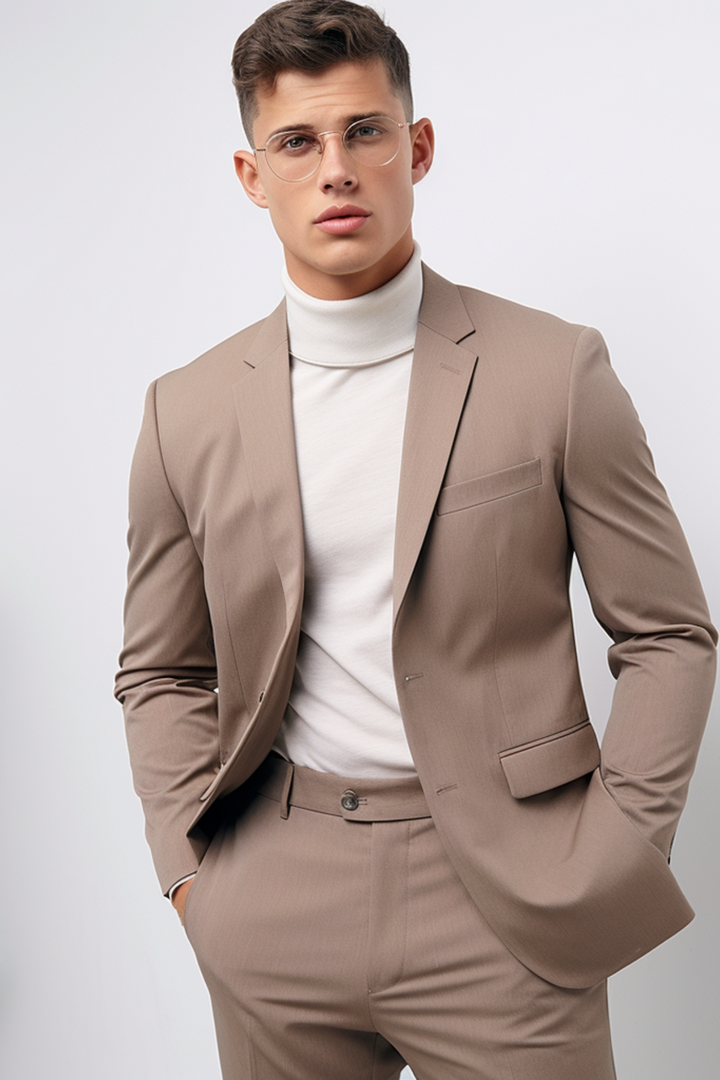 GOLDEN BEIGE 2 PIECE SUIT