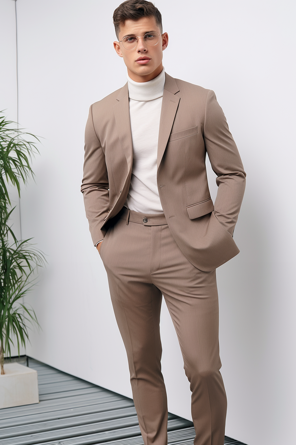 GOLDEN BEIGE 2 PIECE SUIT VARDO