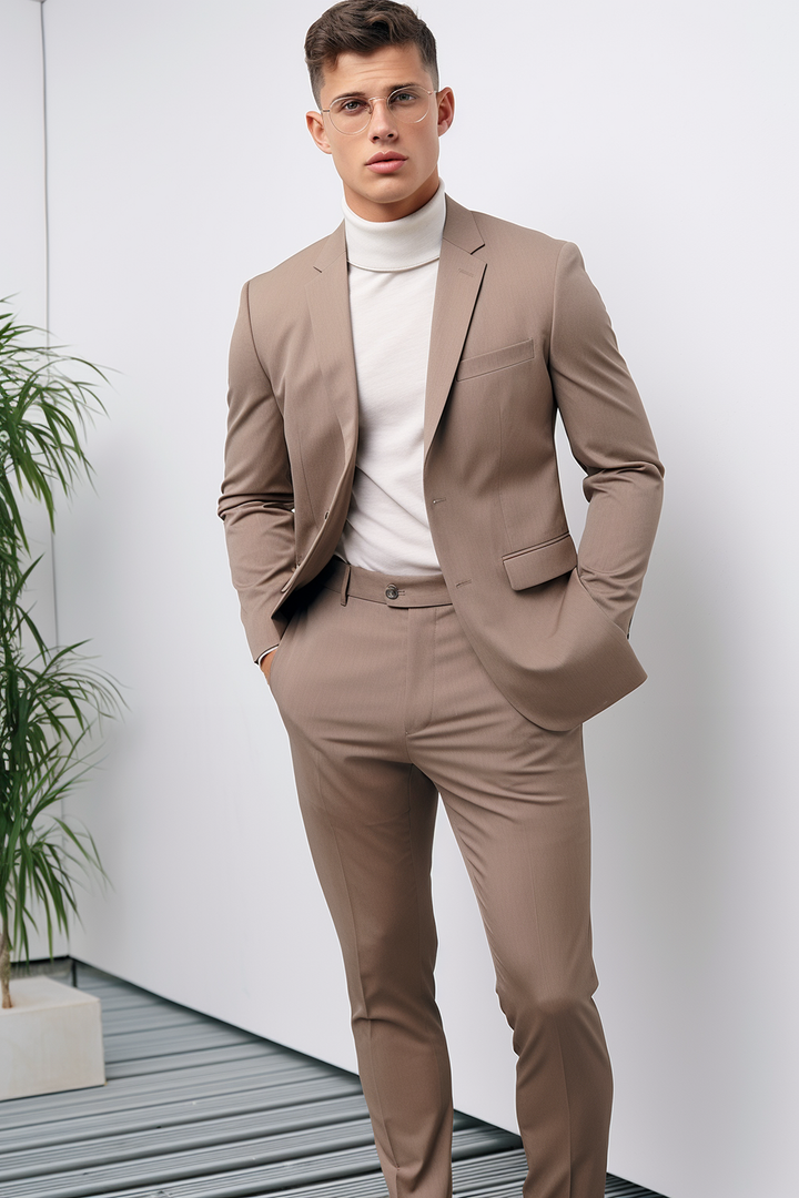 GOLDEN BEIGE 2 PIECE SUIT