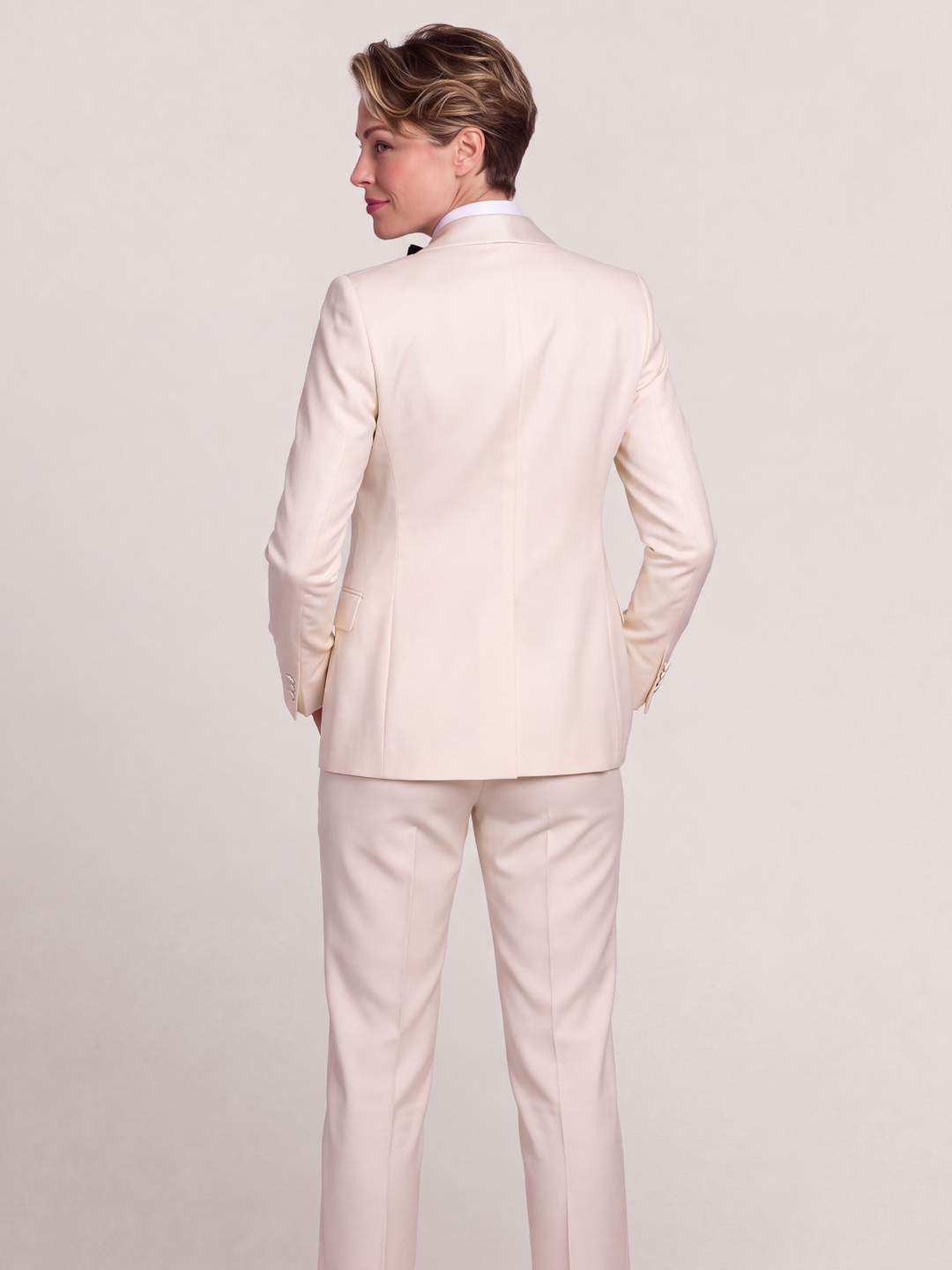 Ivory Luxe Tuxedo Three-Piece Suit