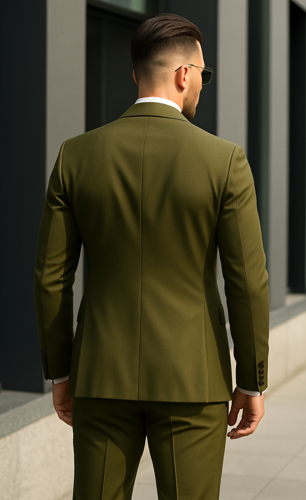 Classic Elegance Khaki Green Double Breasted Suit - Timeless Design - Tailored Suit - The Rising Sun store, Vardo