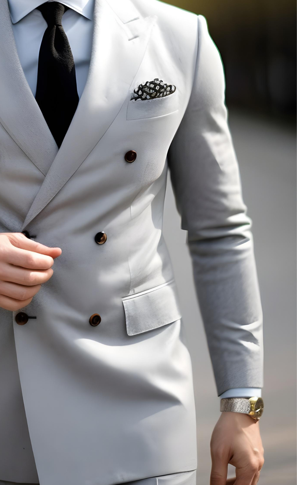 Light Grey Double Breasted Suit for Men - Premium Formal Attire