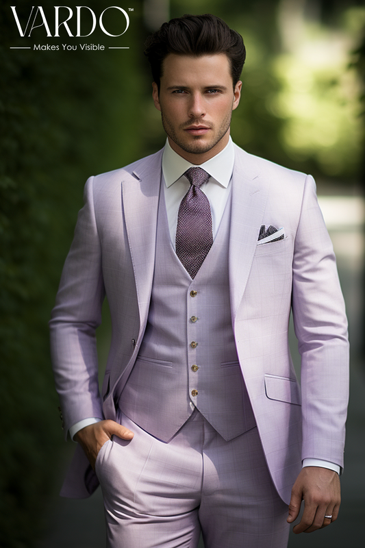Gentleman's Light Purple Three-Piece Suit