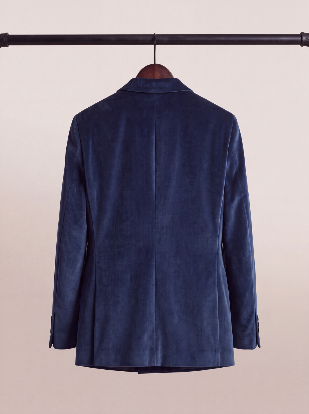 Midnight Blue Velvet Double-Breasted Tuxedo Jacket
