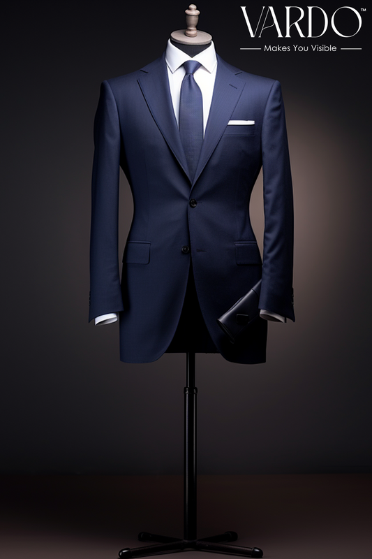 Modern Style Navy Blue Two Piece Suit for Men