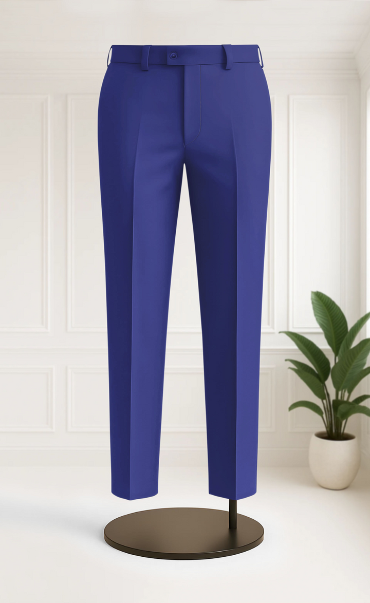 Black Jacquard 3-Piece Tuxedo with Royal Blue Satin Lapel & Pants