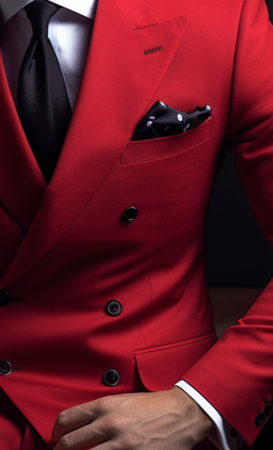 Stylish Red Double Breasted Suit for Men