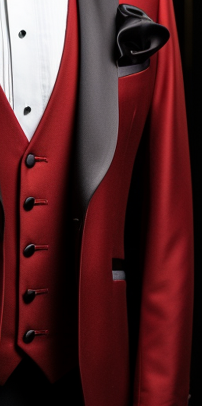 Stylish Men's Red Tuxedo Suit