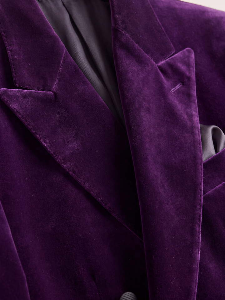 Royal Purple Velvet Double-Breasted Tuxedo