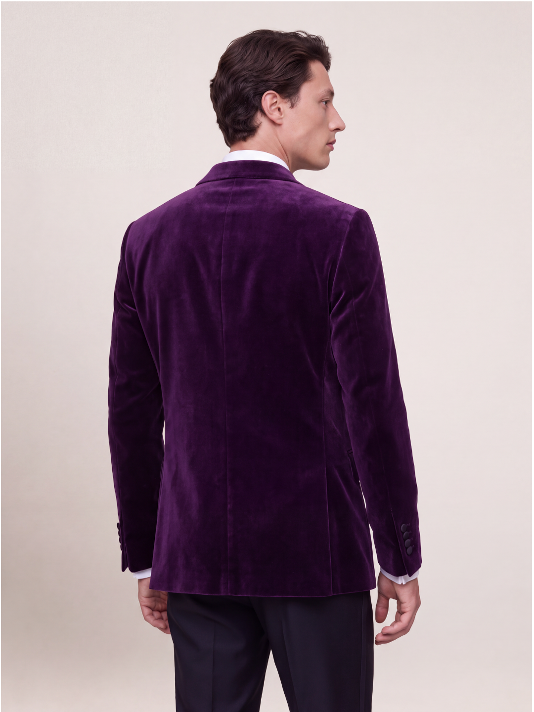 Royal Purple Velvet Double-Breasted Tuxedo