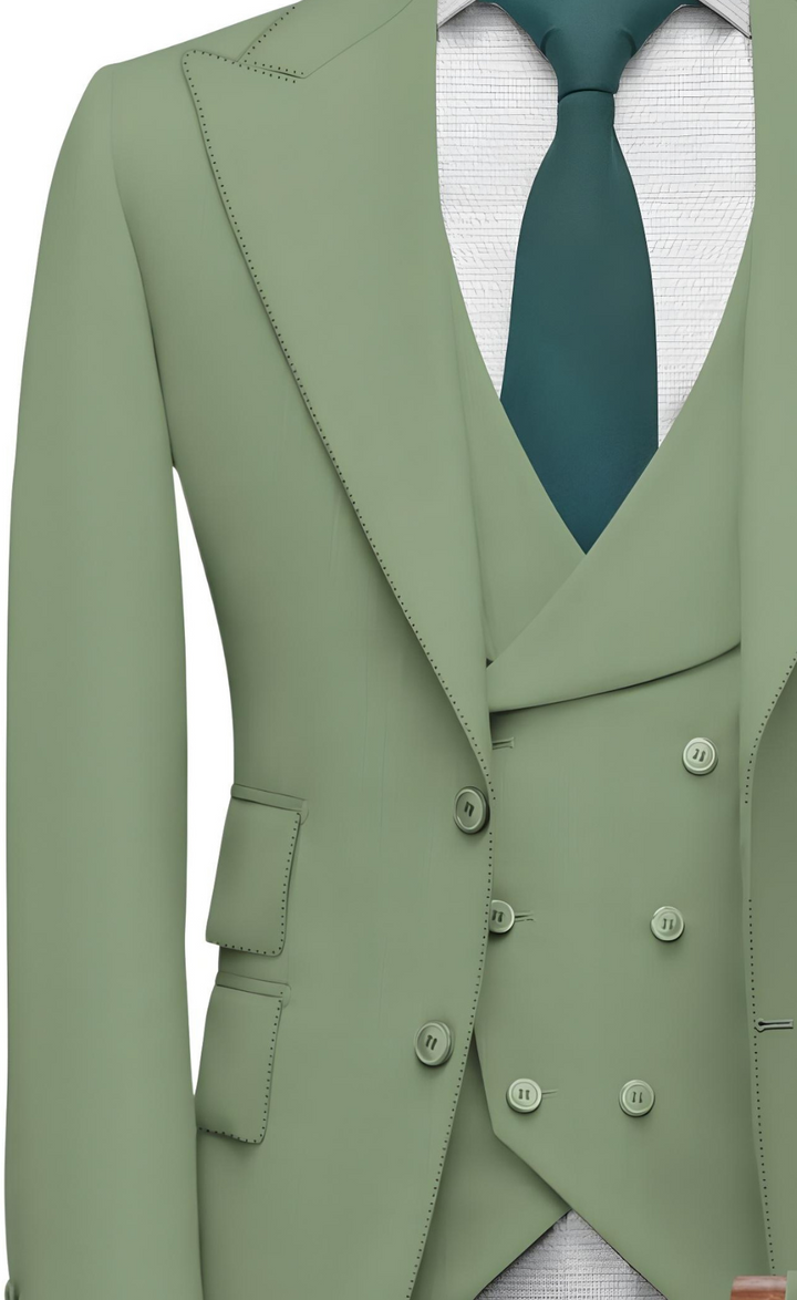 SAGE GREEN SLIM-FIT SUIT 3-PIECE